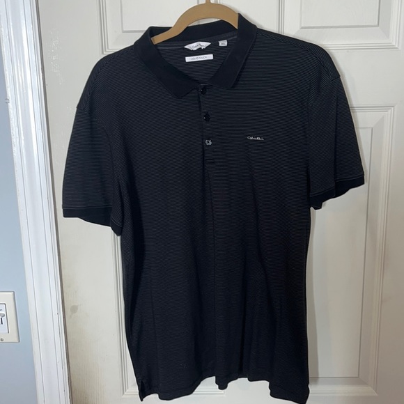 Calvin Klein Liquid Touch Black Polo - Picture 1 of 3